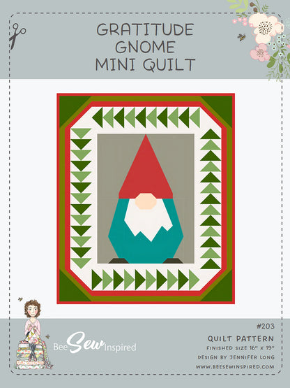 Gratitude Gnome Mini Quilt Pattern