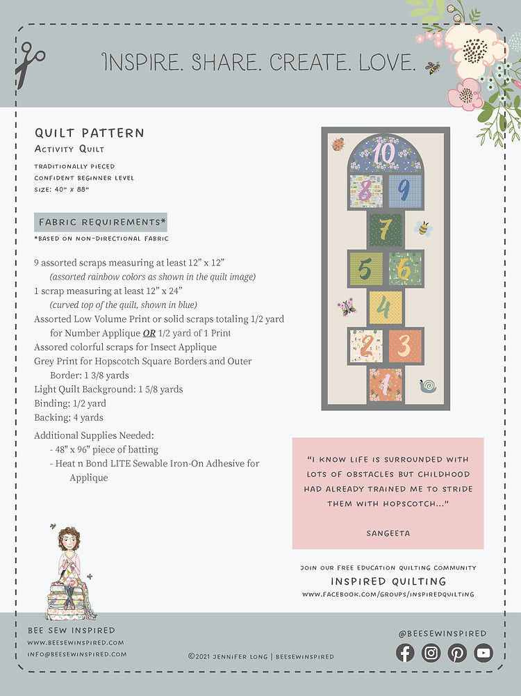 Hopscotch Activity Quilt Pattern