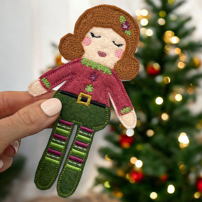 Christmas Elf Felt Doll (Carol)