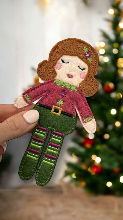 Christmas Elf Felt Doll (Carol)