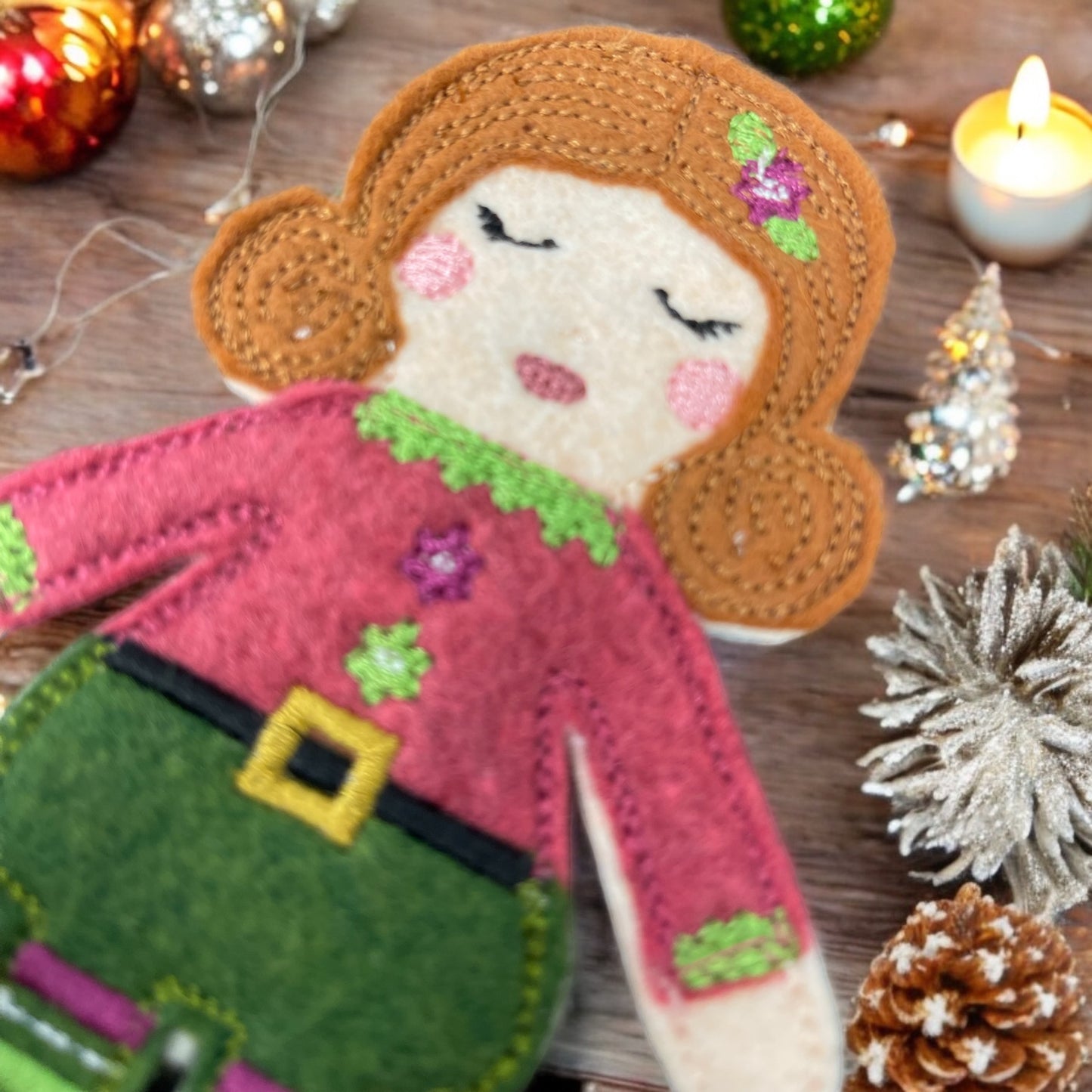 Christmas Elf Felt Doll (Carol)