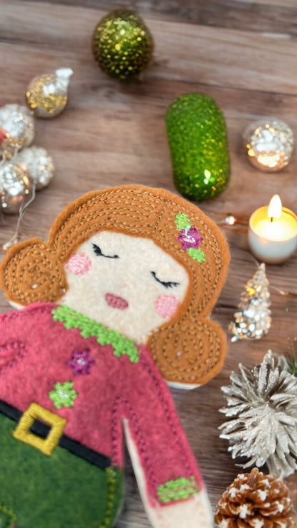 Christmas Elf Felt Doll (Carol)