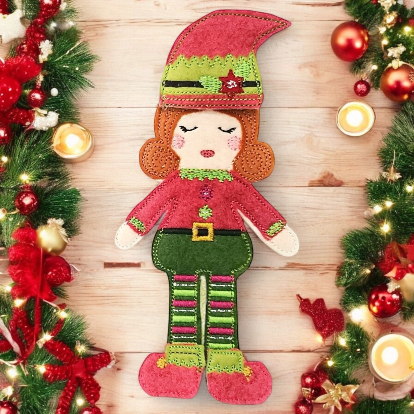 Christmas Elf Felt Doll (Carol)