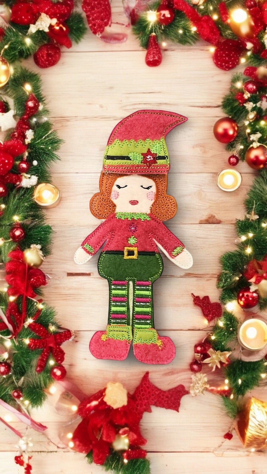 Christmas Elf Felt Doll (Carol)