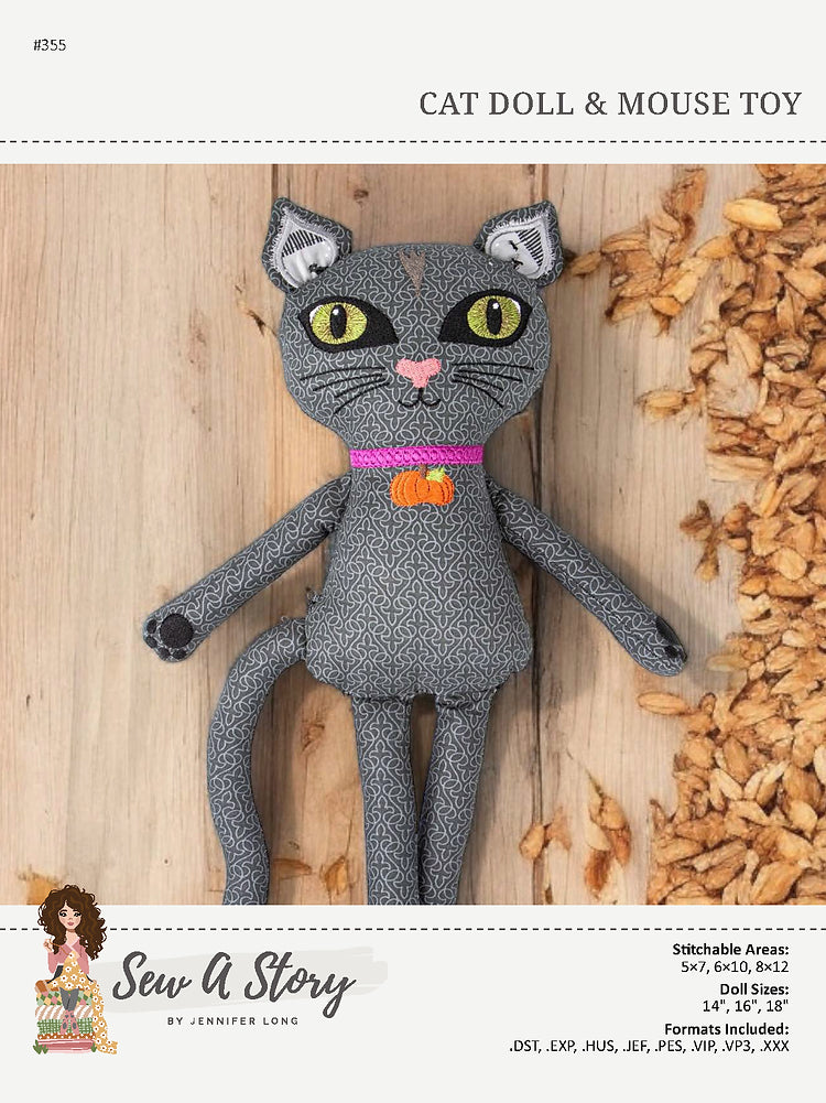 Cat Machine Embroidery Doll Pattern