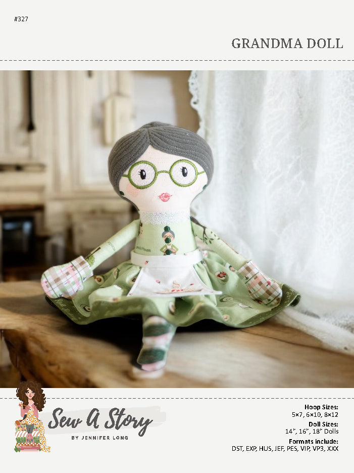 Grandma Machine Embroidery Doll Pattern