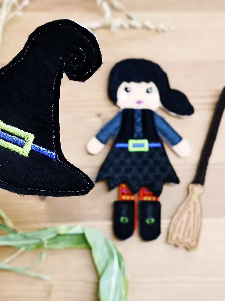 Little Witch Felt Doll Machine Embroidery Pattern