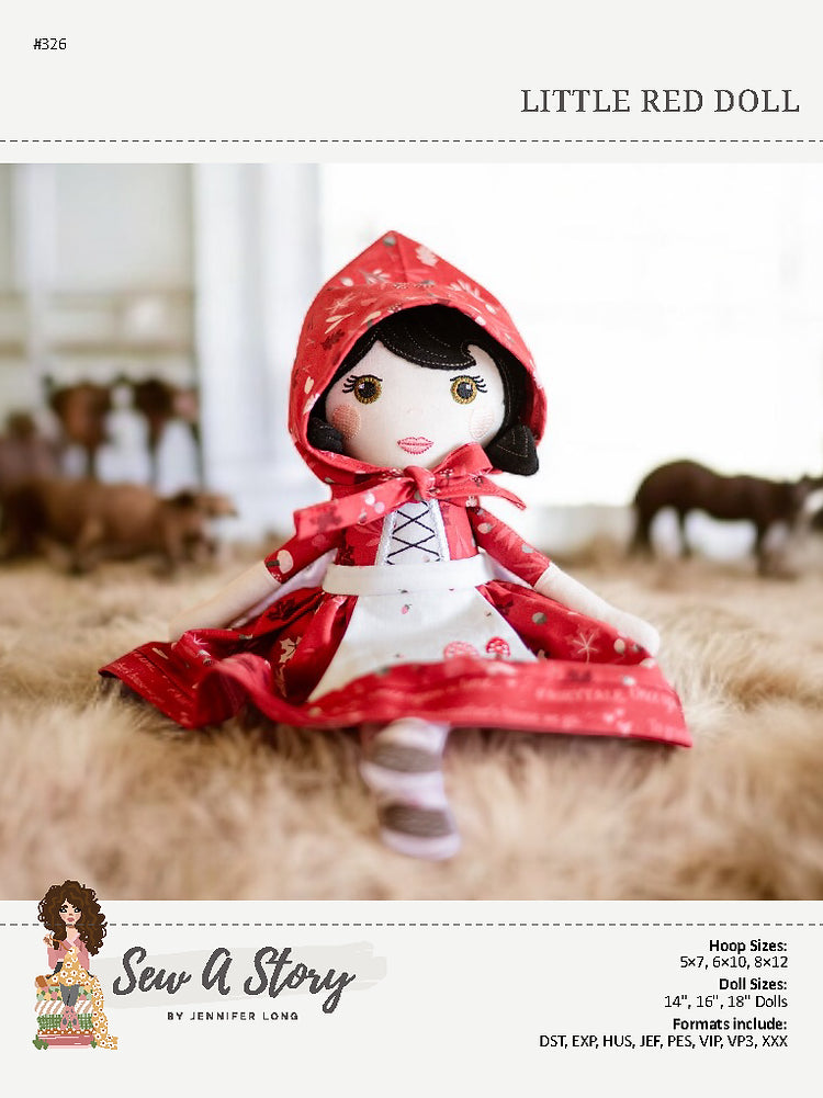 Little Red Machine Embroidery Doll Pattern