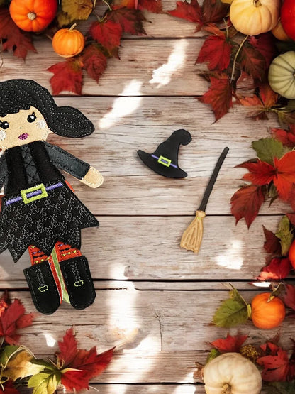 Little Witch Felt Doll Machine Embroidery Pattern