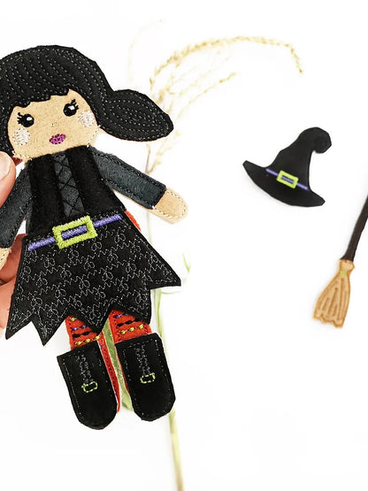 Little Witch Felt Doll Machine Embroidery Pattern