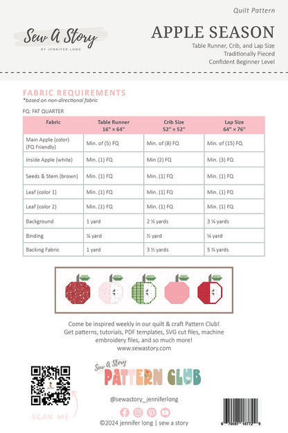 Apple Season Quilt Pattern