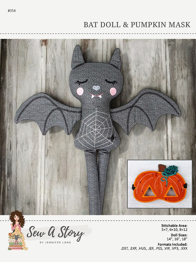 Bat Machine Embroidery Doll Pattern